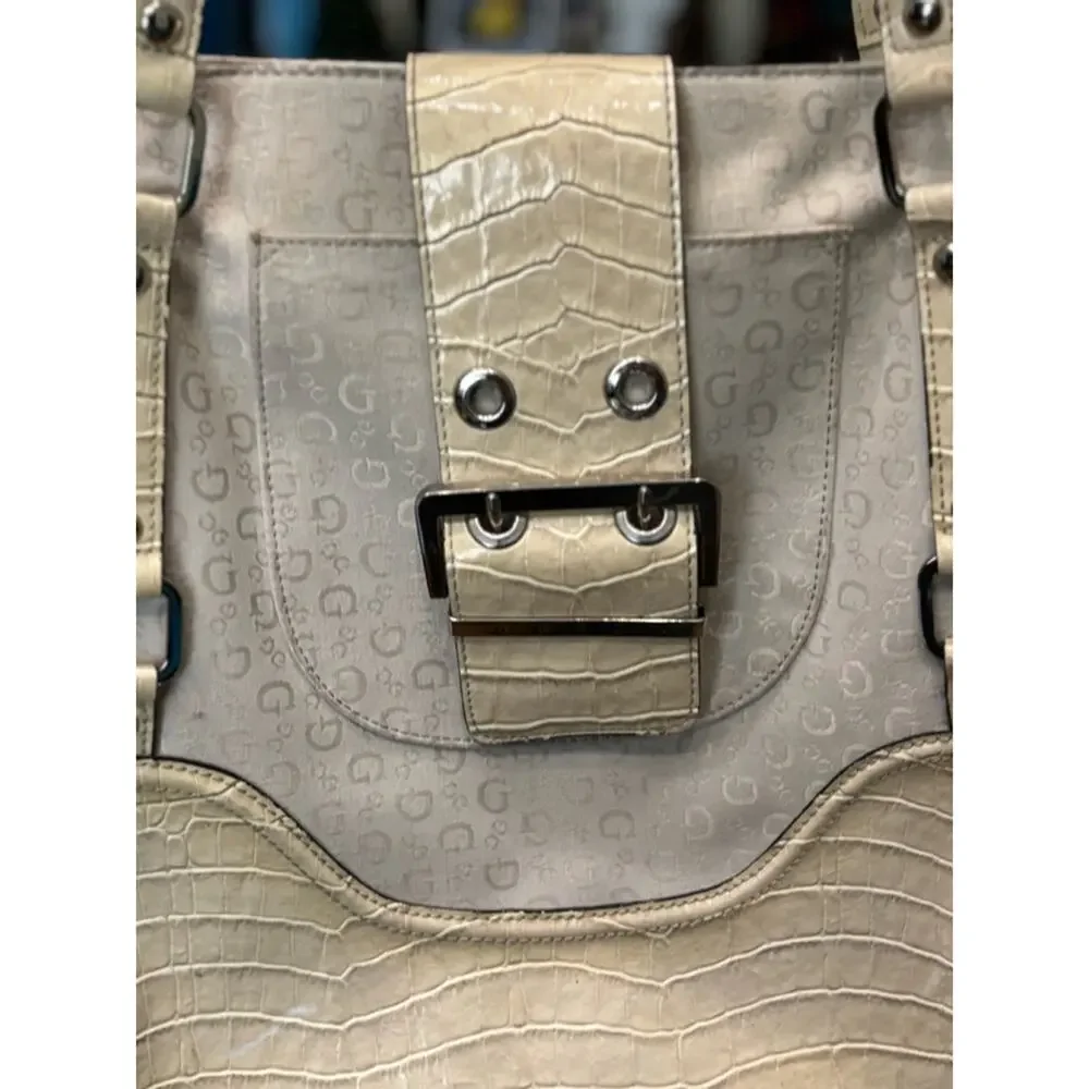 Y2k Guess Beige Tote Bag Large